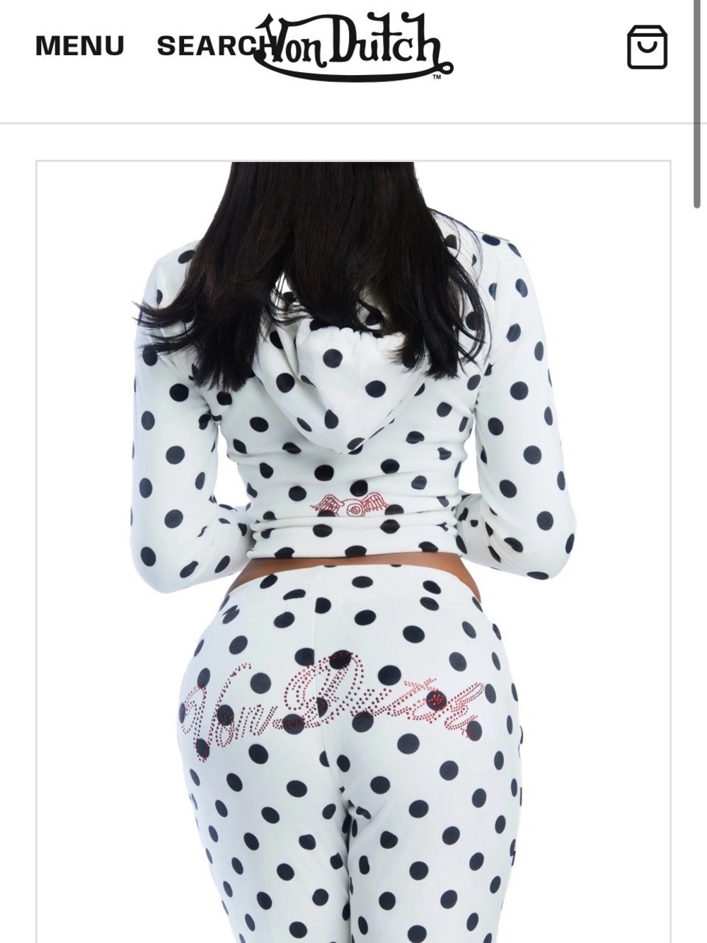 NWT Polka Dot Velour Von Dutch Set